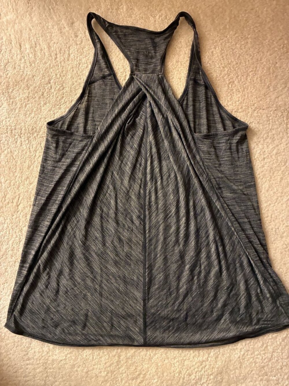 Lululemon Flowy Racerback Tank Heathered Gray Sz 8